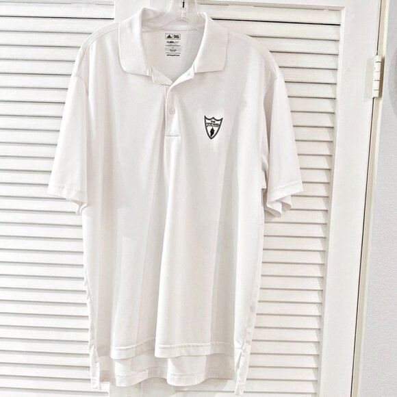 Adidas Mens Climalite Golf Polo Shirt White The Vineyard Logo Short Sleeves L - Picture 5 of 11